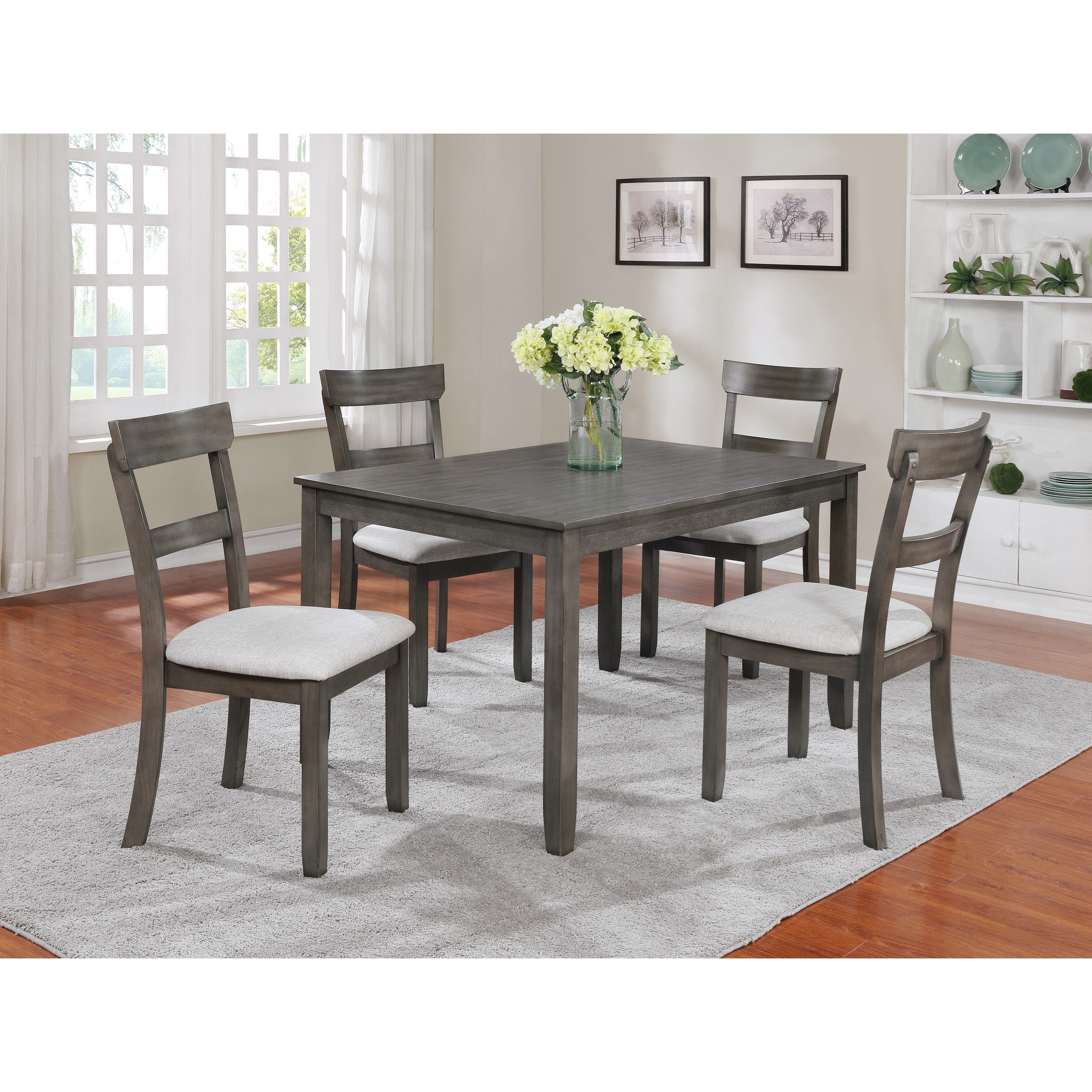 5 piece sales gray dining set